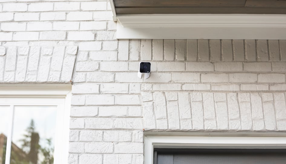 ADT outdoor camera on a Des Moines home